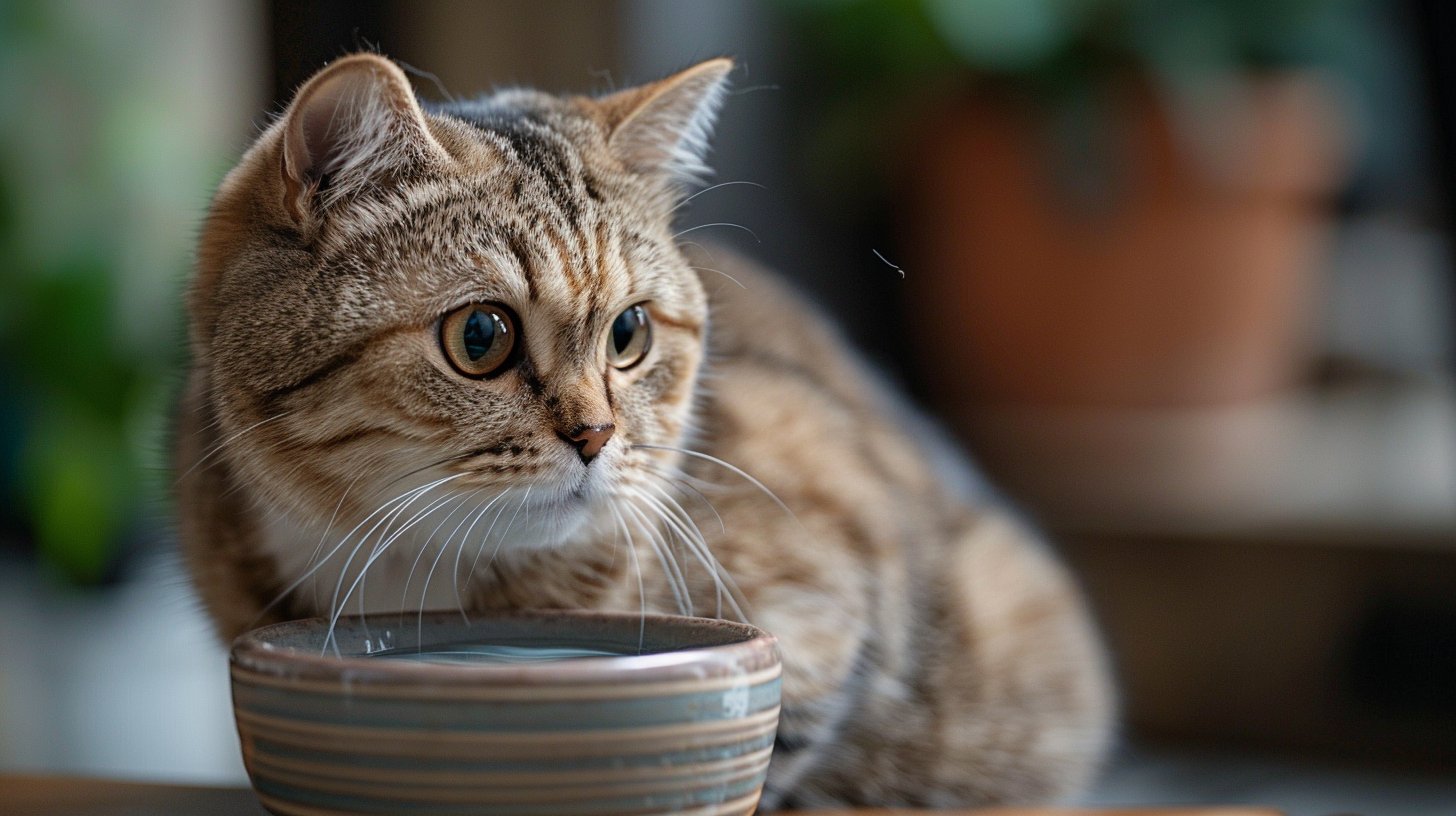 Pourquoi mon chat reste prostré devant sa gamelle d’eau ?