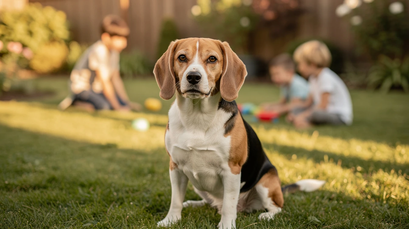 chien beagle affectueux
